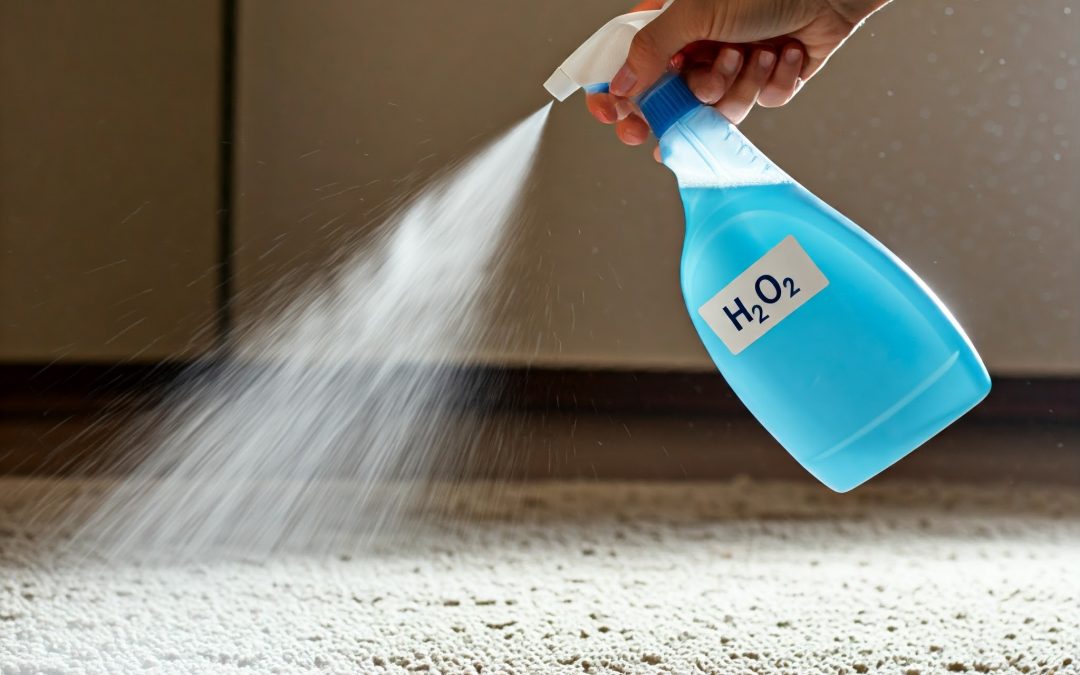 Cleaning power of H2O2. Ability to remove stains on carpet